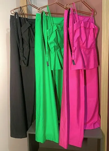 Conjunto Pantalona e Blusa Peplum Rosa Tais Inicial A - Imagem 2