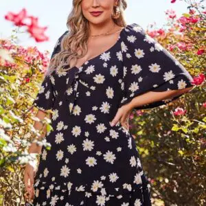 Vestido Plus Size Estampado Preto Marilene Savannah
