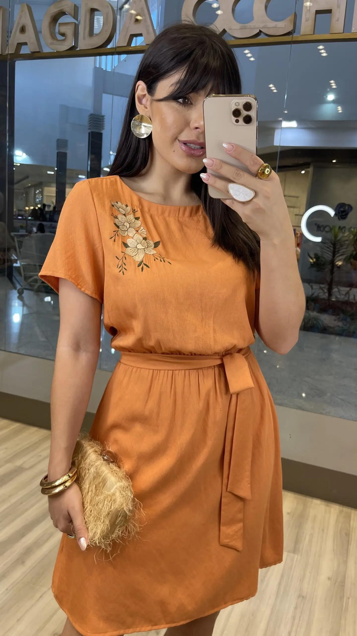 Vestido Curto Decote Laranja Magda Occhi - Imagem 2