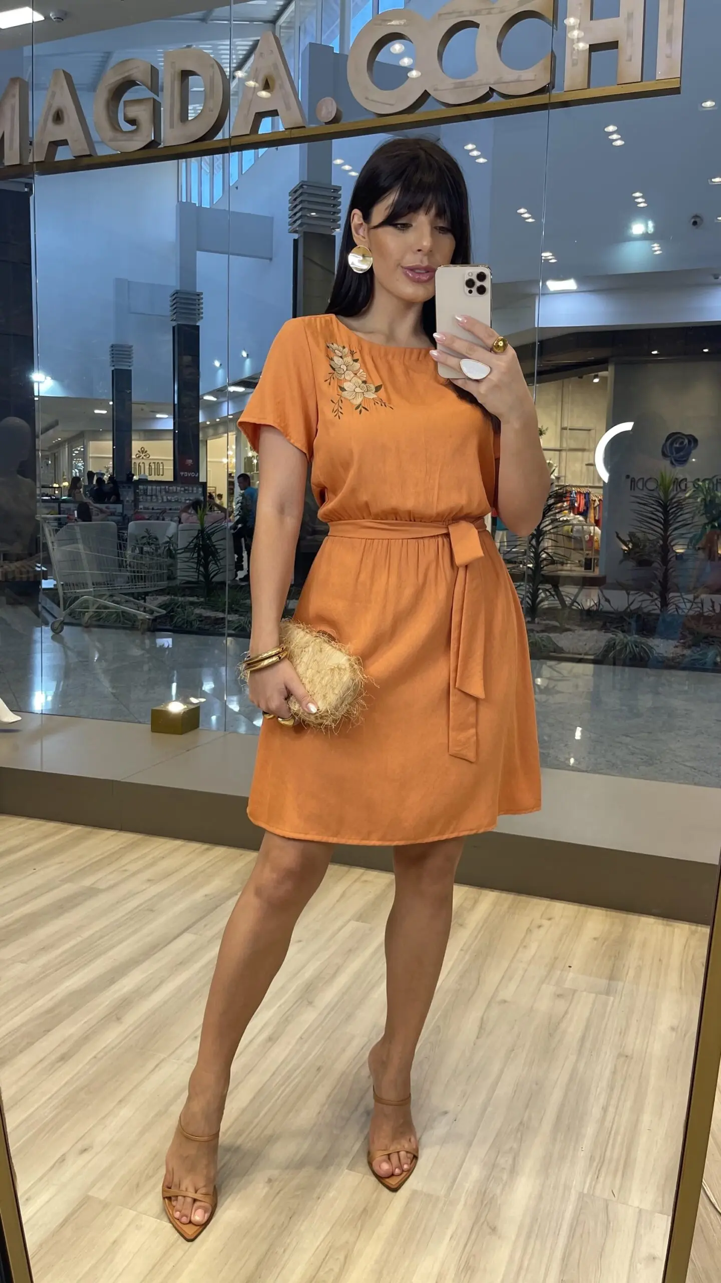 Vestido Curto Decote Laranja Magda Occhi