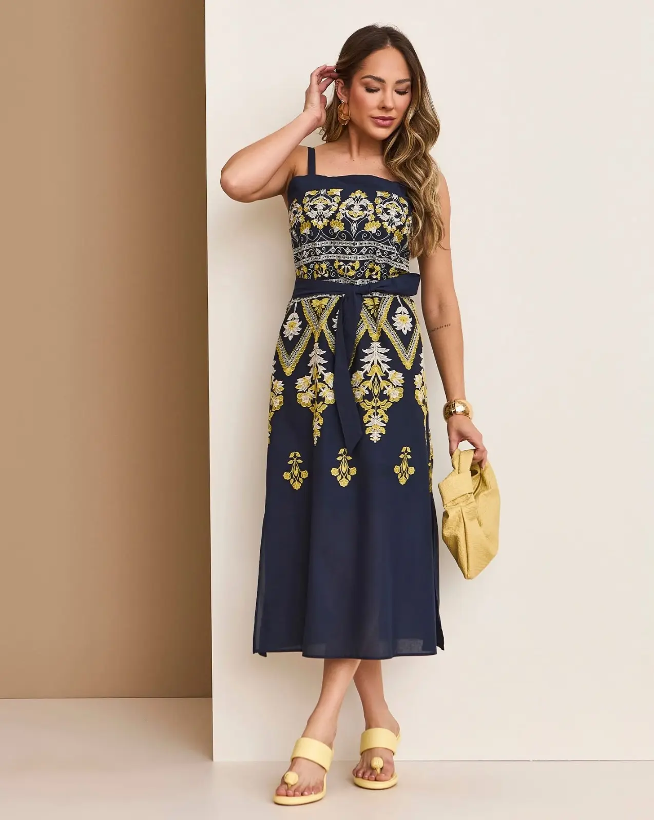 Vestido Laiza Azul Inicial A - Imagem 3