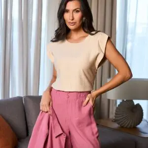 Blusa Leandra Bege Inicial A