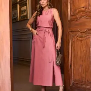 Conjunto Nadia Blusa e Saia Rosa Inicial A
