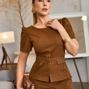 Conjunto Sara Blusa e Calça Rosa Inicial A