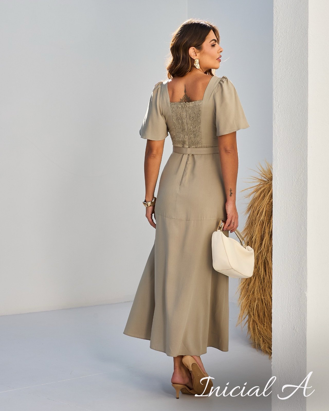 Vestido Mariana Amarelo Inicial A - Imagem 2