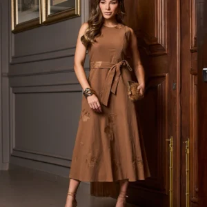 Vestido Helena Marrom Inicial A