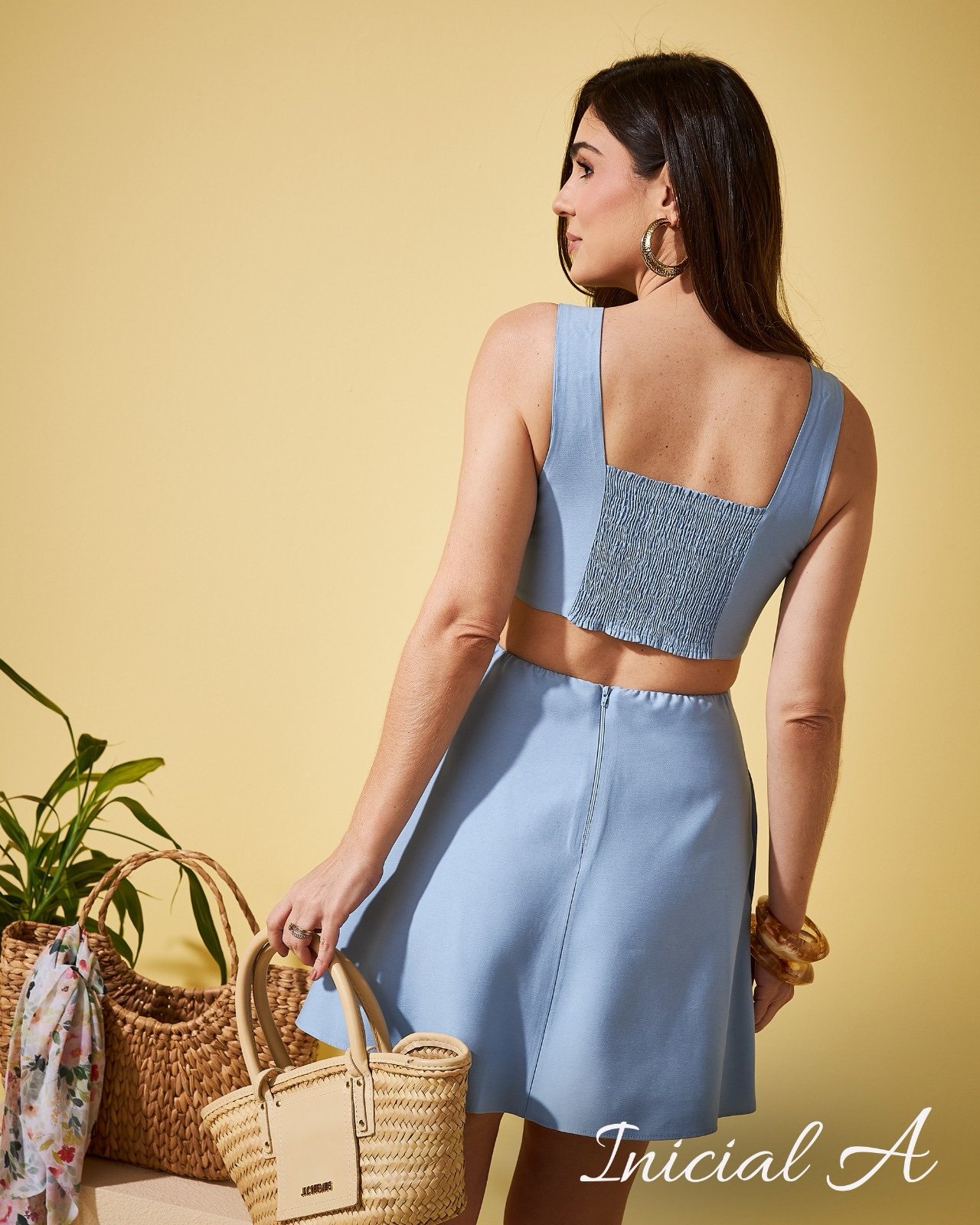 Vestido Livia Bege Inicial A - Imagem 2