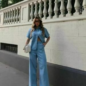 Calça Wide Leg Confort Jeans 10624 Dicollani