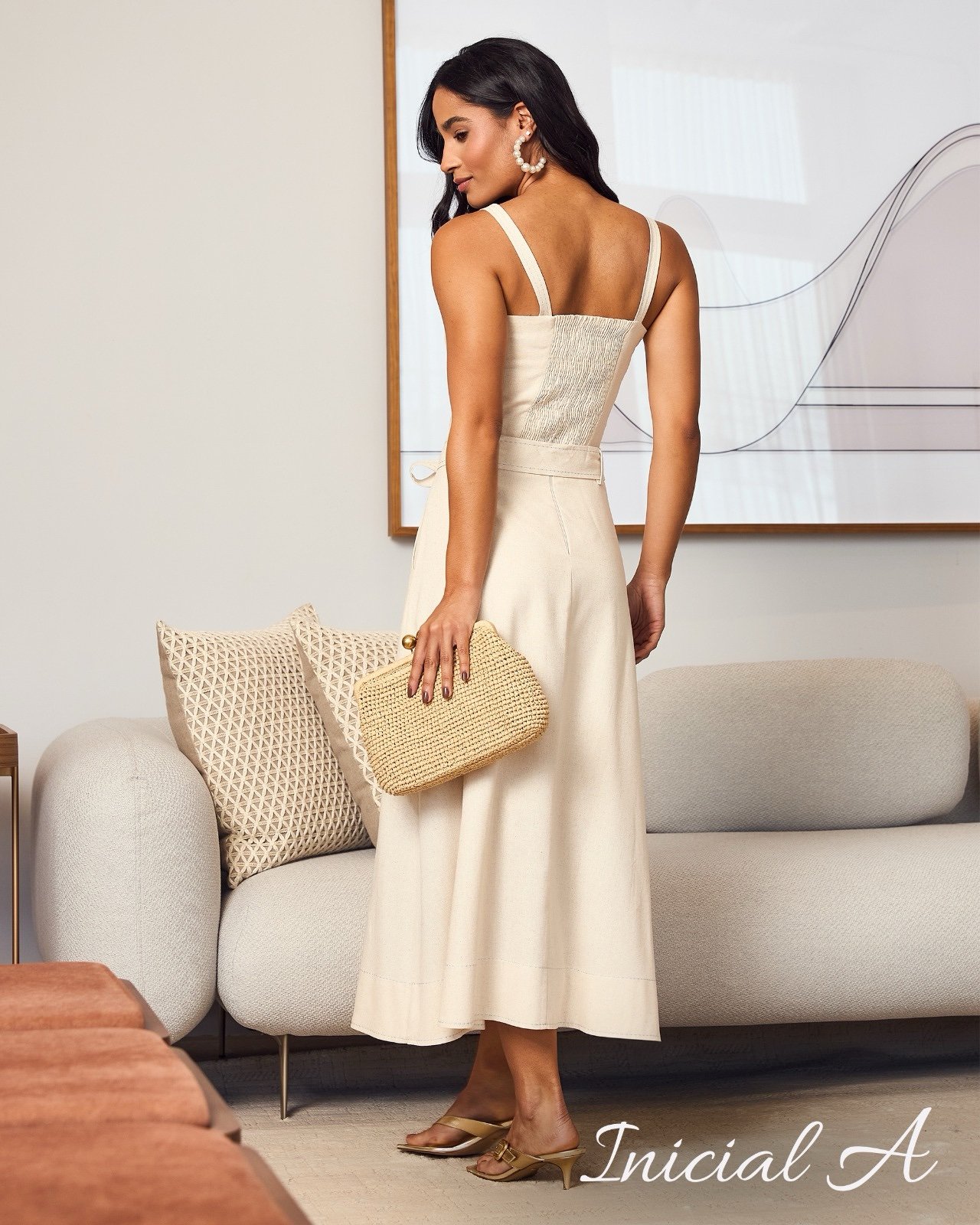 Conjunto Blusa e Saia Vania Laranja Inicial A - Imagem 2