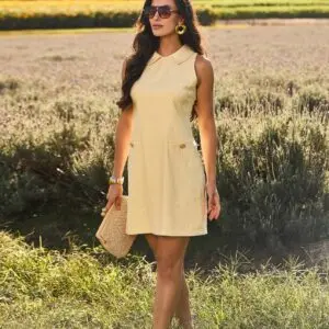 Vestido Marcia Amarelo Inicial A