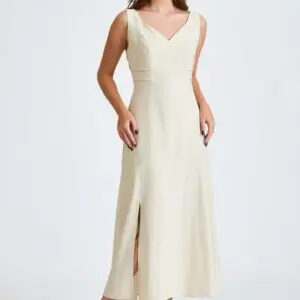 Vestido Fabricia Bege Inicial A