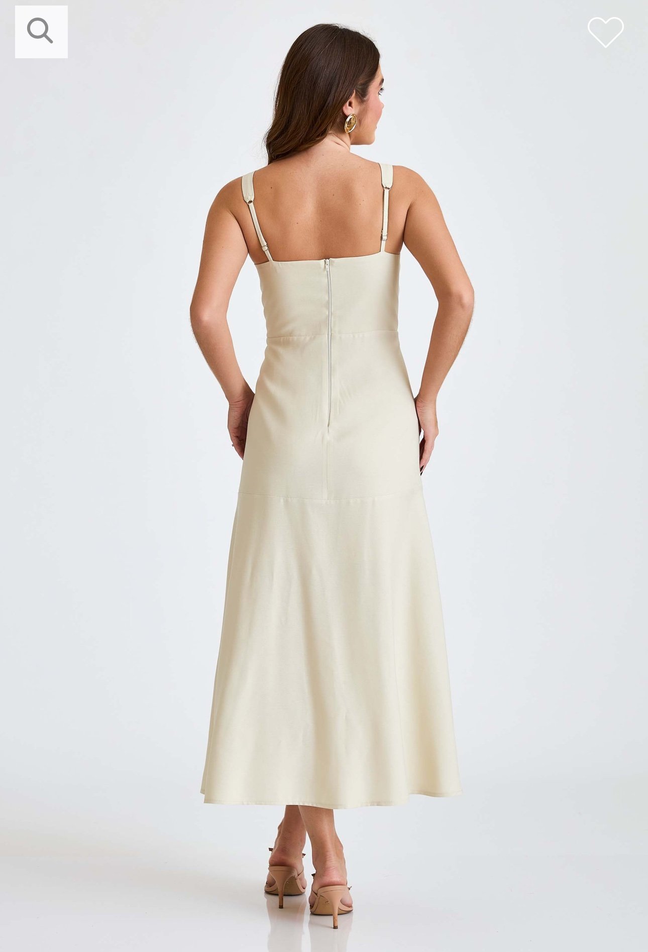 Vestido Fabricia Bege Inicial A - Imagem 2