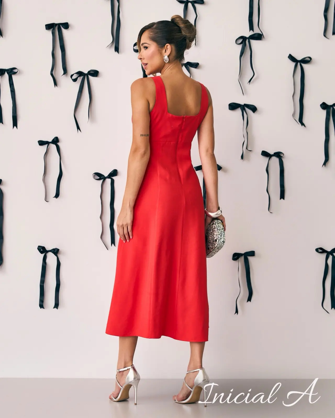 Vestido Lígia Verde Midi Inicial A - Imagem 2