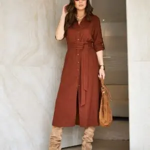 Vestido Chamisier Laura Midi Bordô Inicial A