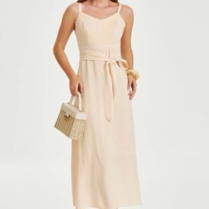 Vestido Marcela Bege Inicial A