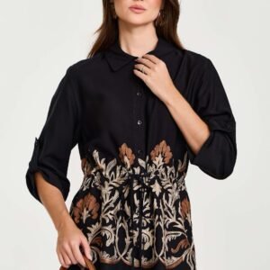 Camisa Ivone Preto Inicial A