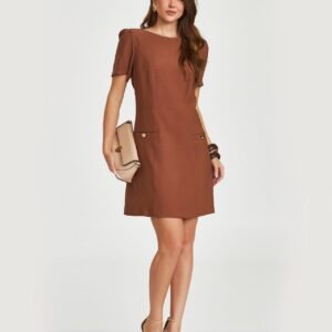 Vestido Maria Luiza Marrom Inicial A