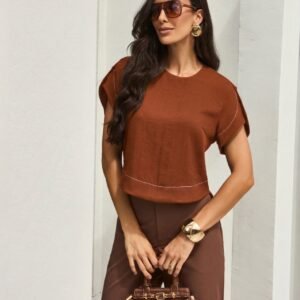 Blusa Izabel Marrom  Inicial A