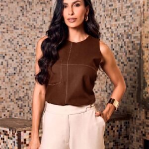 Blusa Lorena Marrom  Inicial A